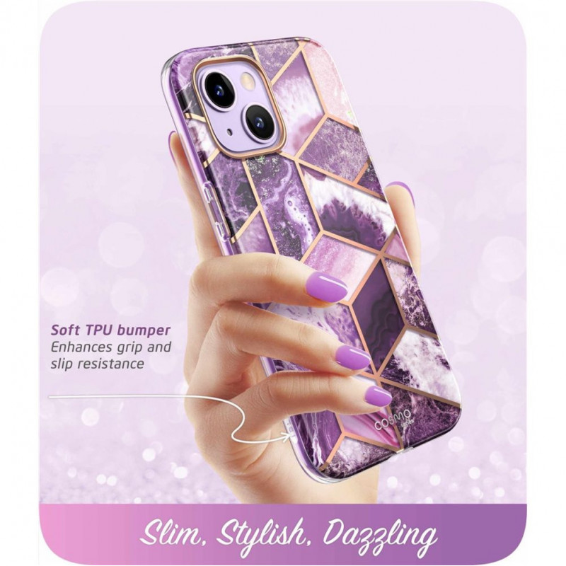 Supcase Cosmo ümbris Apple iPhone 14 Plus / 15 Plus jaoks, Marble Purple
