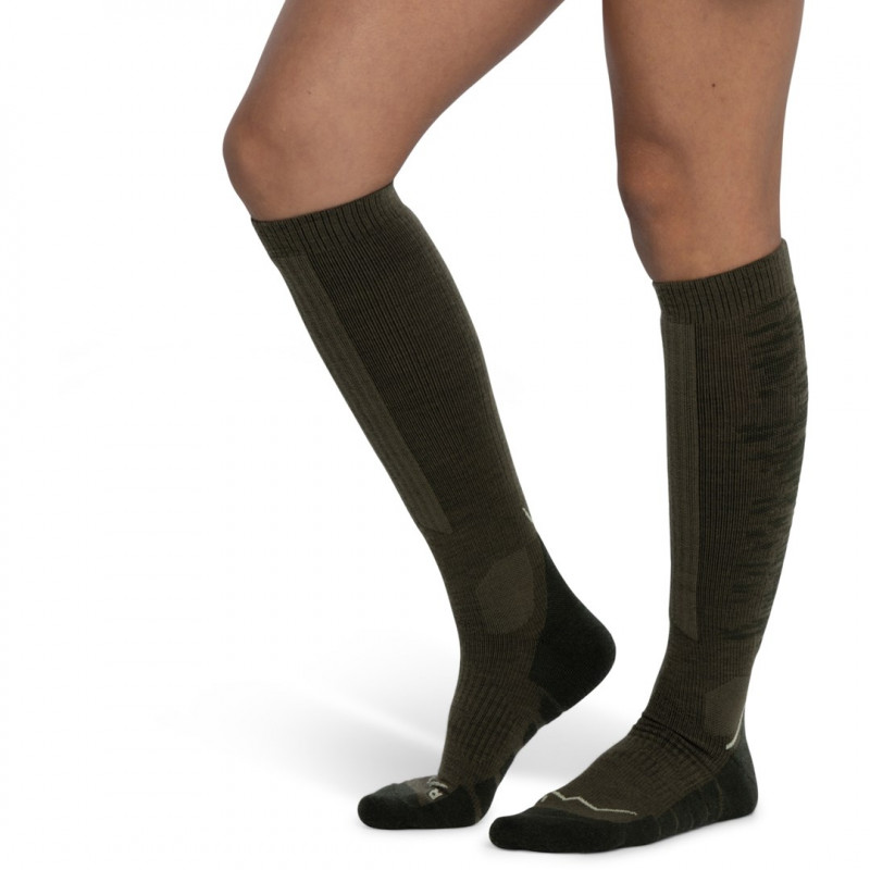 Buff Merino HW Over The Calf Sokid HWO2 Olive Green L