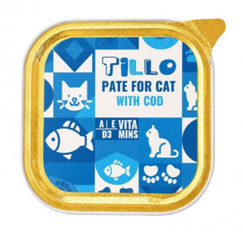 TILLO märg kassitoit tursamaksapasteediga, 100 g