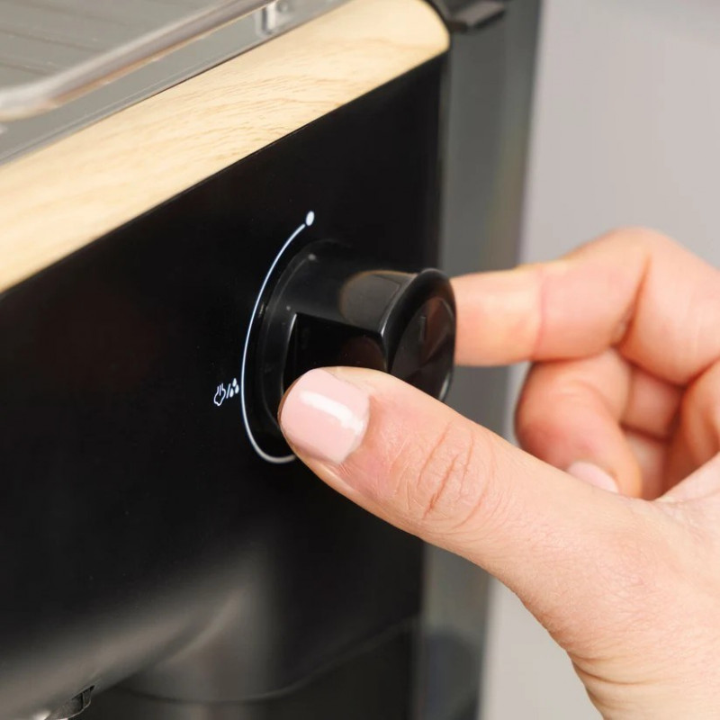 Taurus Onyx Moka 1050 W 20 baari puitkolvi stiilis espressomasin, puit/must/hõbedane