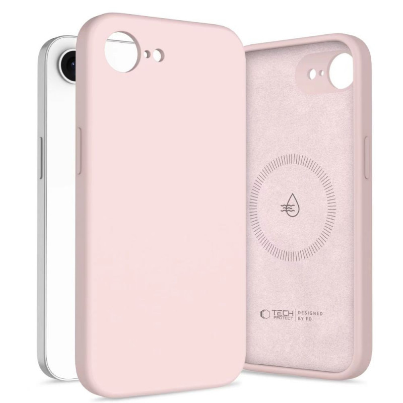 Tech-Protect silikoonist MagSafe ümbris Apple iPhone 16e / 17e jaoks, Pink Pearl