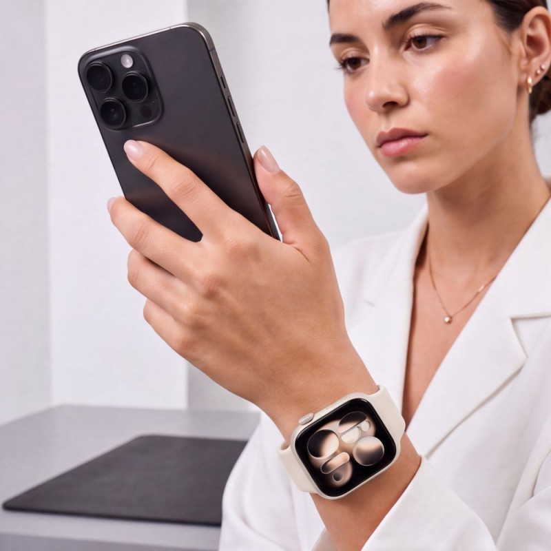 Tech-Protect silikoonist kellarihm Apple Watch 8 / 9 / 10 / 11 / 12 / SE / Ultra jaoks, 44/45/46/49 mm, Starlight