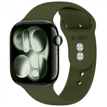 Tech-Protect silikoonist rihm Apple Watch 8 / 9 / 10 / 11 / 12 / SE / Ultra jaoks, 44/45/46/49 mm, oliivroheline