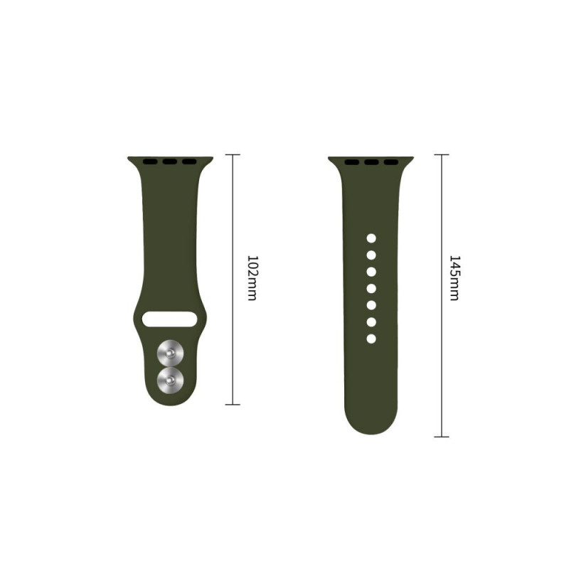 Tech-Protect silikoonist rihm Apple Watch 8 / 9 / 10 / 11 / 12 / SE / Ultra jaoks, 44/45/46/49 mm, oliivroheline