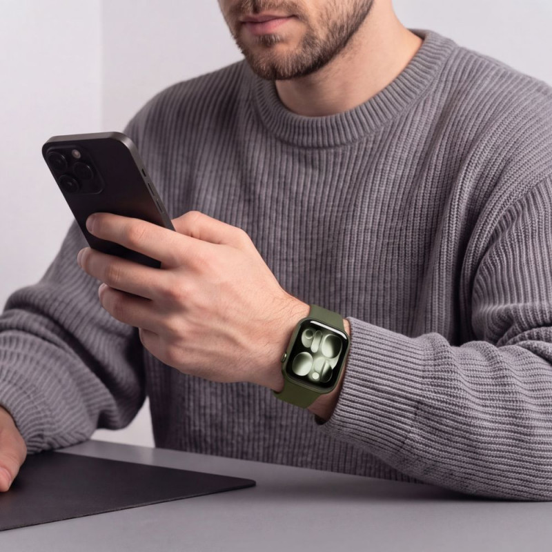 Tech-Protect silikoonist rihm Apple Watch 8 / 9 / 10 / 11 / 12 / SE / Ultra jaoks, 44/45/46/49 mm, oliivroheline