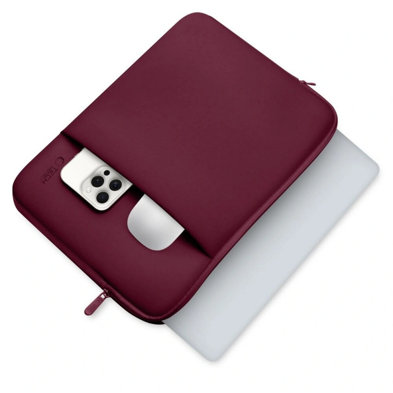 Tech-Protect neopreenist sülearvutikott 15-16", Burgundy