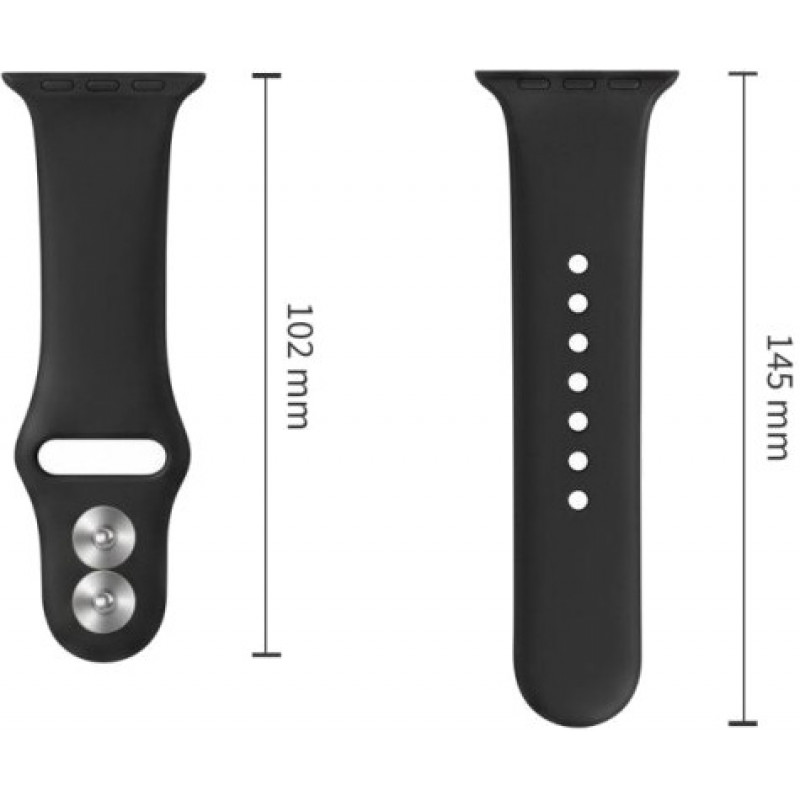 Tech-Protect silikoonist rihm Apple Watch 8 / 9 / 10 / 11 / 12 / SE / Ultra 44/45/46/49 mm jaoks, must