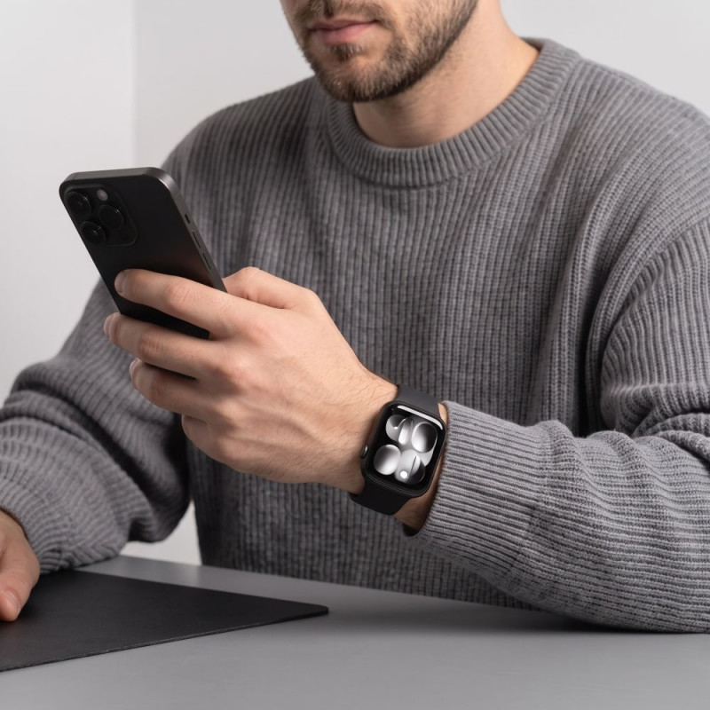 Tech-Protect silikoonist rihm Apple Watch 8 / 9 / 10 / 11 / 12 / SE / Ultra 44/45/46/49 mm jaoks, must