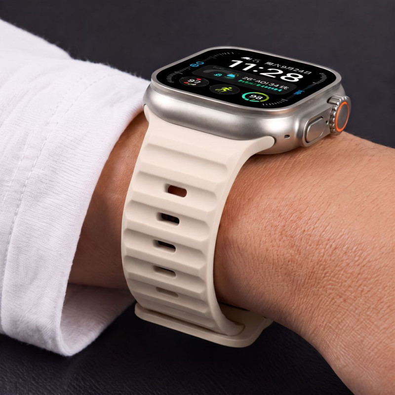 Tech-Protect Silicone Line Apple Watch 8 / 9 / 10 / 11 / 12 / SE / Ultra 44/45/46/49 mm rihm, Stone