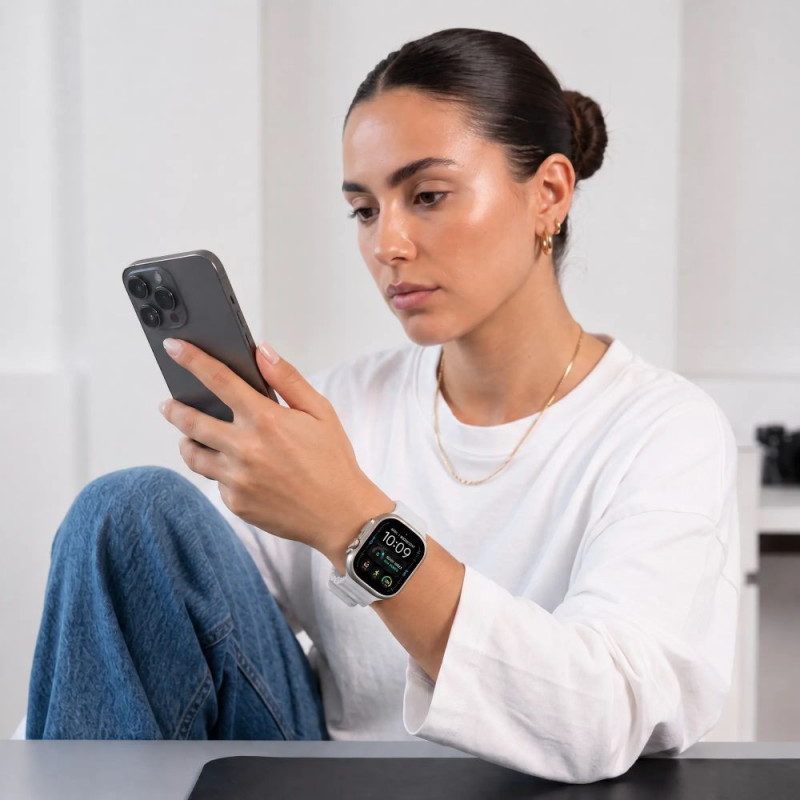 Tech-Protect Silicone Line Apple Watch 8 / 9 / 10 / 11 / 12 / SE / Ultra 44/45/46/49 mm rihm, Lunar Grey