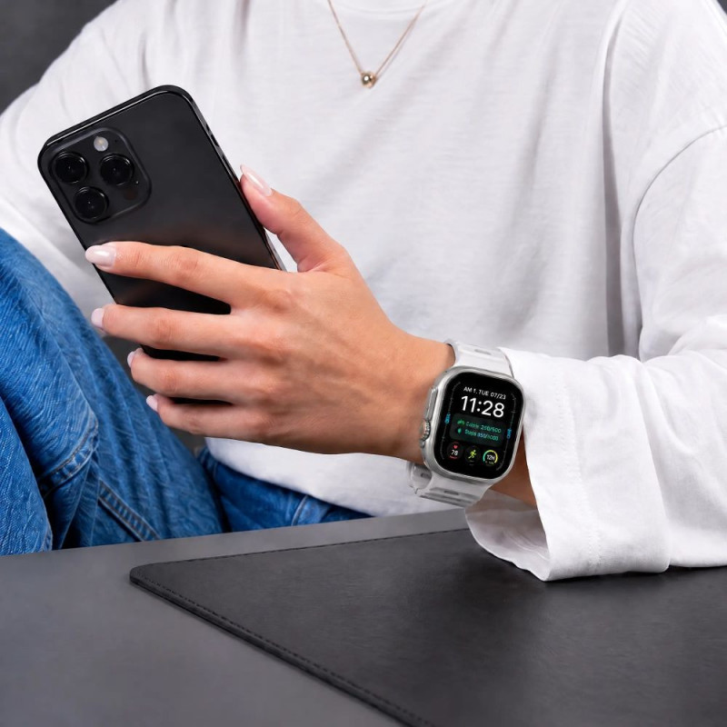 Tech-Protect Silicone Line Apple Watch 8 / 9 / 10 / 11 / 12 / SE / Ultra 44/45/46/49 mm rihm, Lunar Grey
