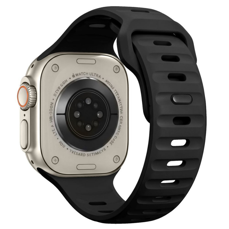 Tech-Protect Silicone Line Apple Watch 8 / 9 / 10 / 11 / 12 / SE / Ultra 44/45/46/49 mm rihm, must