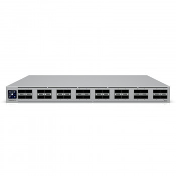Ubiquiti UniFi Switch 32x QSFP28 100 Gbit, hallatav, 19" rack-kinnitatav, 1,3" puuteekraan