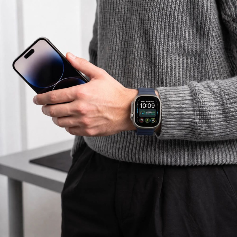 Tech-Protect Silicone Line Apple Watch 8 / 9 / 10 / 11 / 12 / SE / Ultra 44/45/46/49 mm rihm, Atlantic Blue