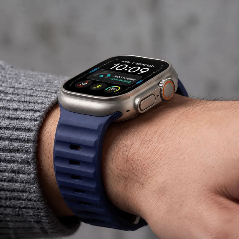 Tech-Protect Silicone Line Apple Watch 8 / 9 / 10 / 11 / 12 / SE / Ultra 44/45/46/49 mm rihm, Atlantic Blue