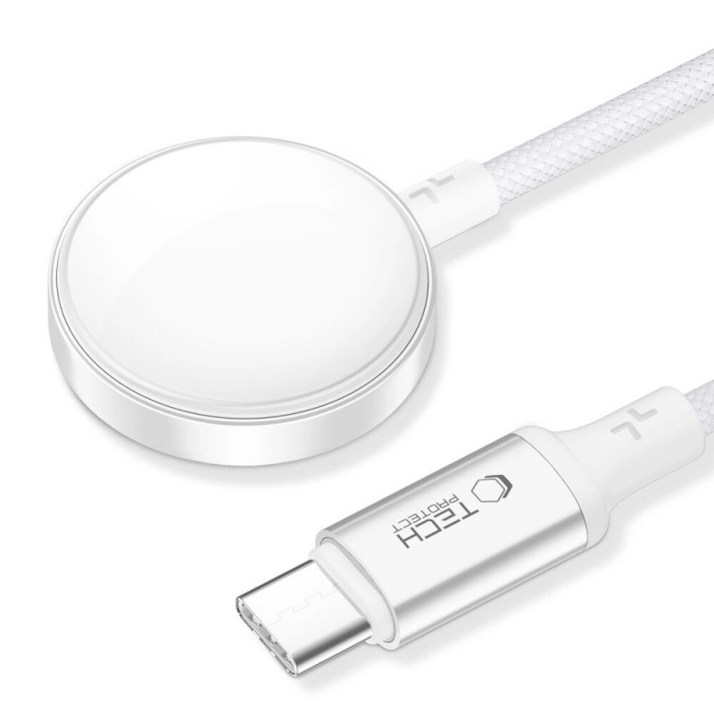 Tech-Protect MC02 UltraBoost magnetlaadija USB-C kaabel 100 cm Apple Watchile, valge