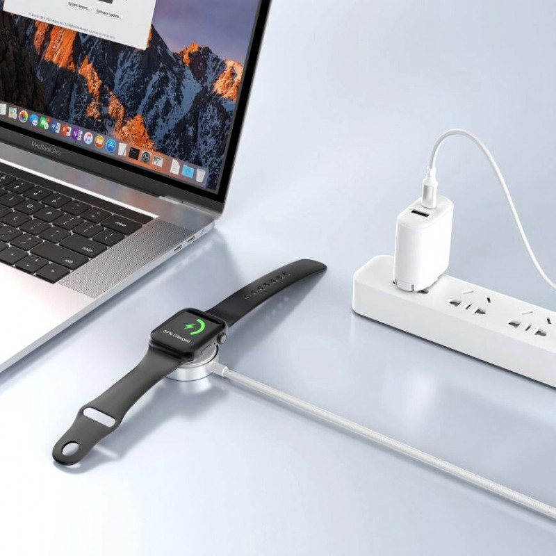 Tech-Protect MC02 UltraBoost magnetlaadija USB-C kaabel 100 cm Apple Watchile, valge
