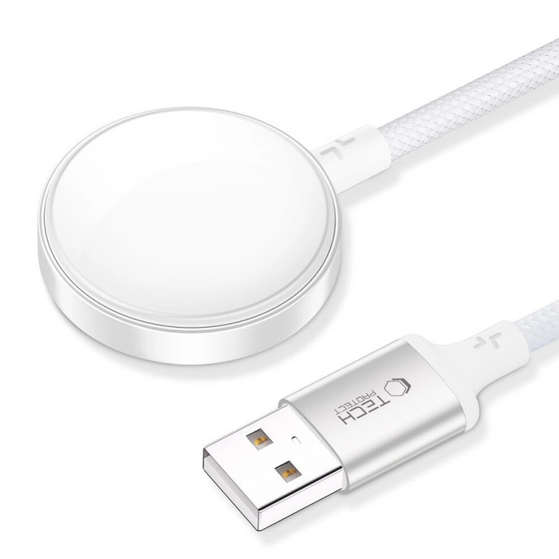 Tech-Protect MC02 UltraBoost magnetlaadija USB-A kaabel 100 cm Apple Watchile, valge