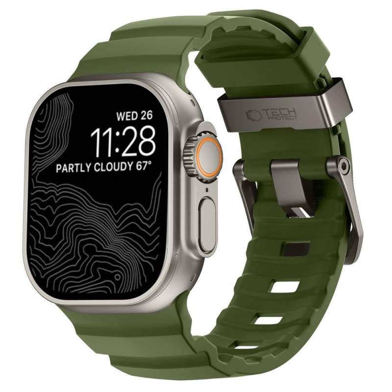 Tech-Protect Motion Apple Watch 8 / 9 / 10 / 11 / 12 / SE / Ultra 44/45/46/49 mm rihm, Tactical Green