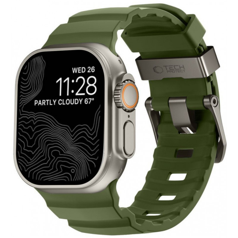 Tech-Protect Motion Apple Watch 8 / 9 / 10 / 11 / 12 / SE / Ultra 44/45/46/49 mm rihm, Tactical Green
