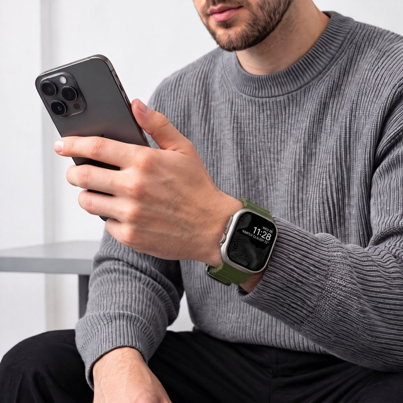 Tech-Protect Motion Apple Watch 8 / 9 / 10 / 11 / 12 / SE / Ultra 44/45/46/49 mm rihm, Tactical Green