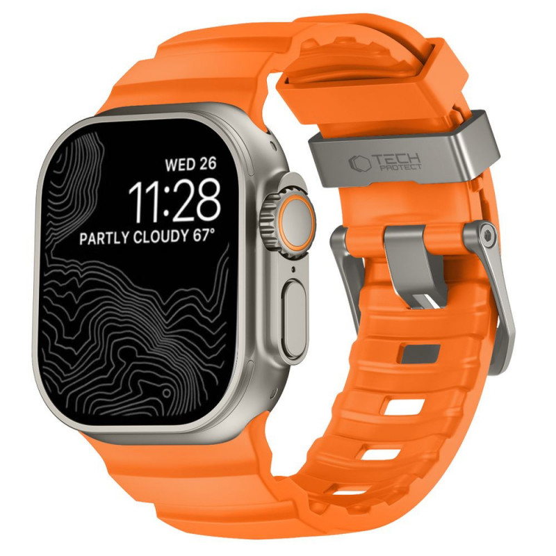 Tech-Protect Motion Apple Watch 8 / 9 / 10 / 11 / 12 / SE / Ultra 44/45/46/49 mm rihm, Signal Orange