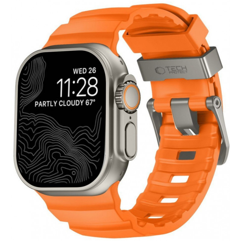 Tech-Protect Motion Apple Watch 8 / 9 / 10 / 11 / 12 / SE / Ultra 44/45/46/49 mm rihm, Signal Orange