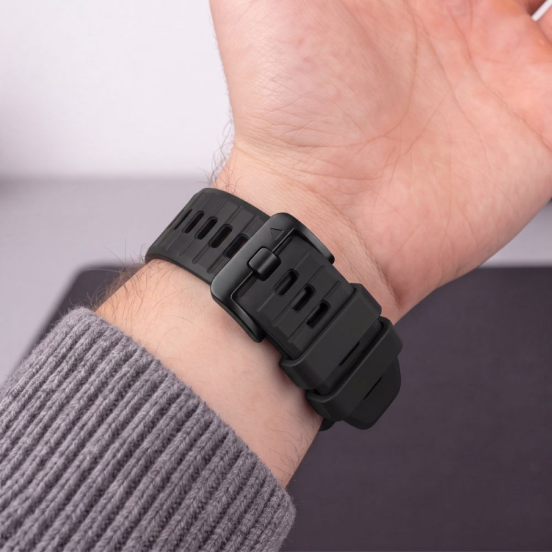 Tech-Protect silikoonist Garmin Fenix 5 / 6 / 6 Pro / 7 / 8 / 8 Pro / E / 9 / 9 Pro 51 mm rihm, Obsidian Black
