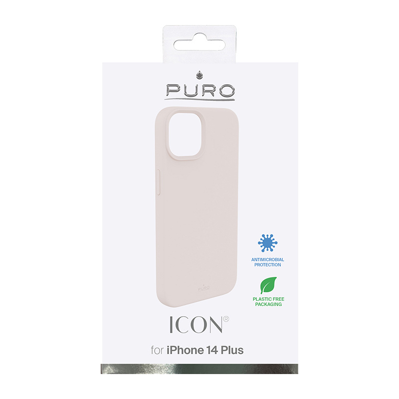 Puro ICON Antimicrobial Cover Apple iPhone 14 Plus / 15 Plus jaoks, Pink Sand
