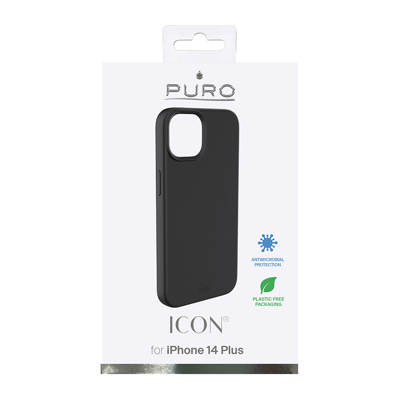 Puro ICON Antimicrobial kate Apple iPhone 14 Plus / 15 Plus jaoks, must