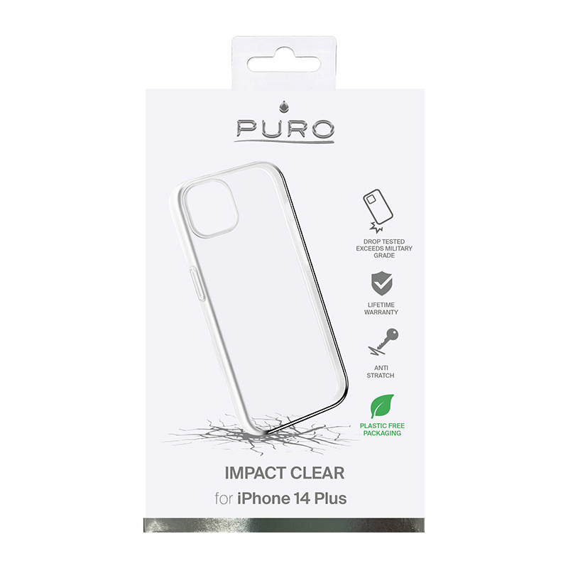 Puro Impact Clear kaitseümbris Apple iPhone 14 Plus / 15 Plus jaoks, läbipaistev