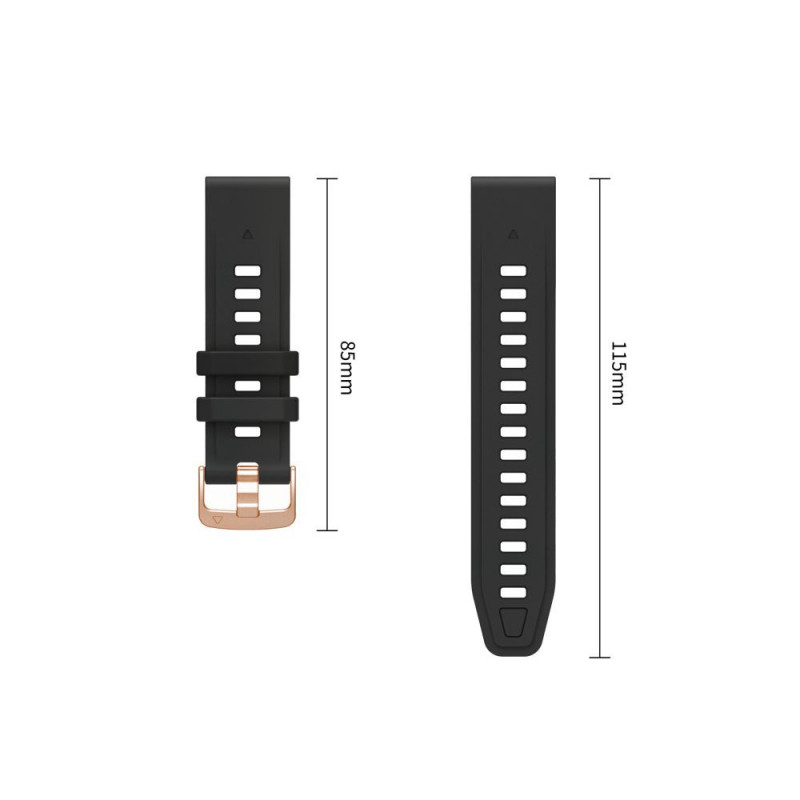 Tech-Protect silikoonist kellarihm Garmin Fenix 5s / 5s Plus / 6s / 6s Pro / 7s / 8 / 9 / 9 Pro 43 mm, must