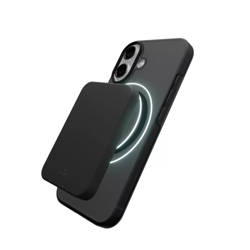 Puro Daylight MagSafe-iga ühilduv silikoonkate iPhone 17-le, poolläbipaistev must