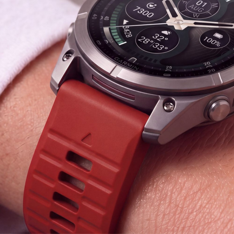 Tech-Protect silikoonist kellarihm Garmin Fenix 5 / 6 / 6 Pro / 7 / 8 / 8 Pro / E / 9 / 9 Pro 47 mm jaoks, Crimson Red