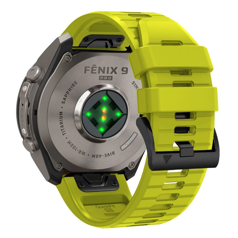 Tech-Protect silikoonist kellarihm Garmin Fenix 5 / 6 / 6 Pro / 7 / 8 / 8 Pro / E / 9 / 9 Pro 51 mm jaoks, Volt Lime