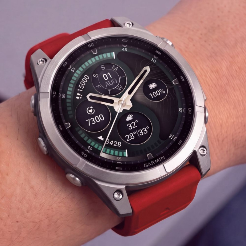 Tech-Protect silikoonist kellarihm Garmin Fenix 5 / 6 / 6 Pro / 7 / 8 / 8 Pro / E / 9 / 9 Pro 51 mm jaoks, Crimson Red