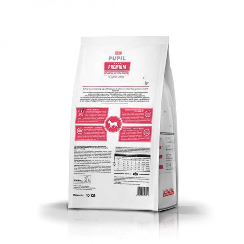 PUPIL Premium Junior Mini loomaliharikas kuiv koeratoit, 10 kg