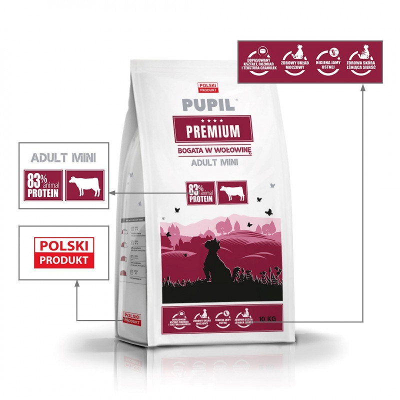 PUPIL Premium Mini veiserikas kuiv koeratoit, 10 kg