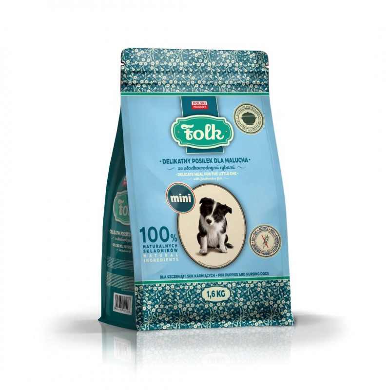 FOLK Delicate Meal for Puppies with Freshwater Fish Mini kuiv koeratoit kutsikatele, 1,6 kg