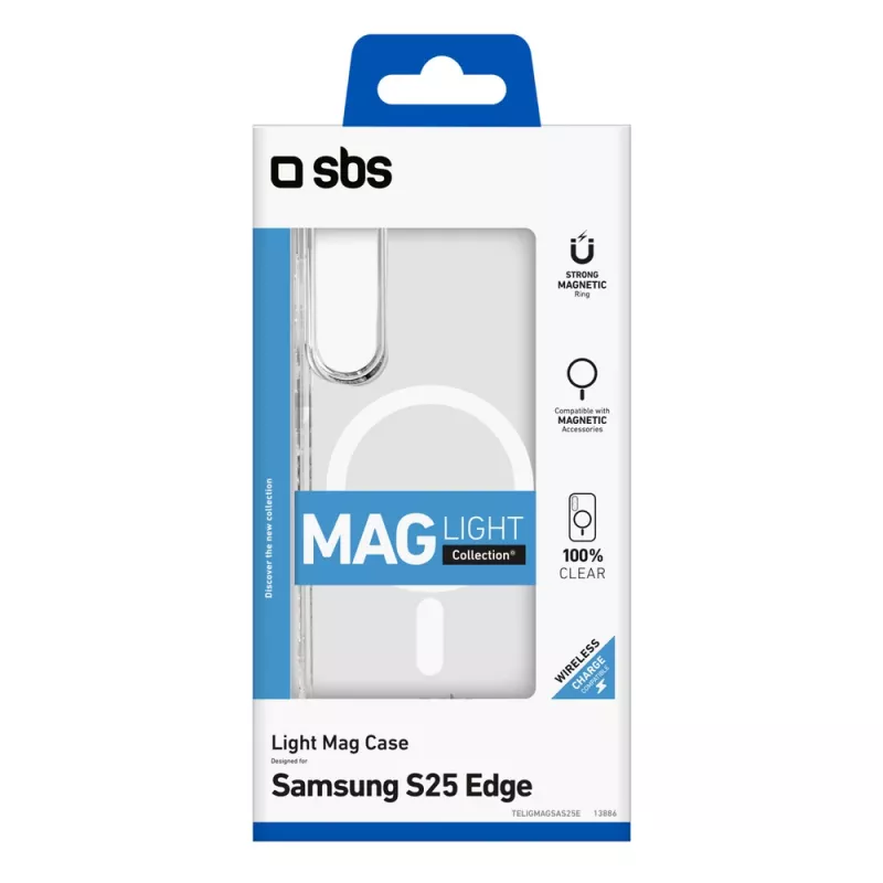 SBS Light Mag kaitseümbris Samsung Galaxy S25 Edge'ile, läbipaistev