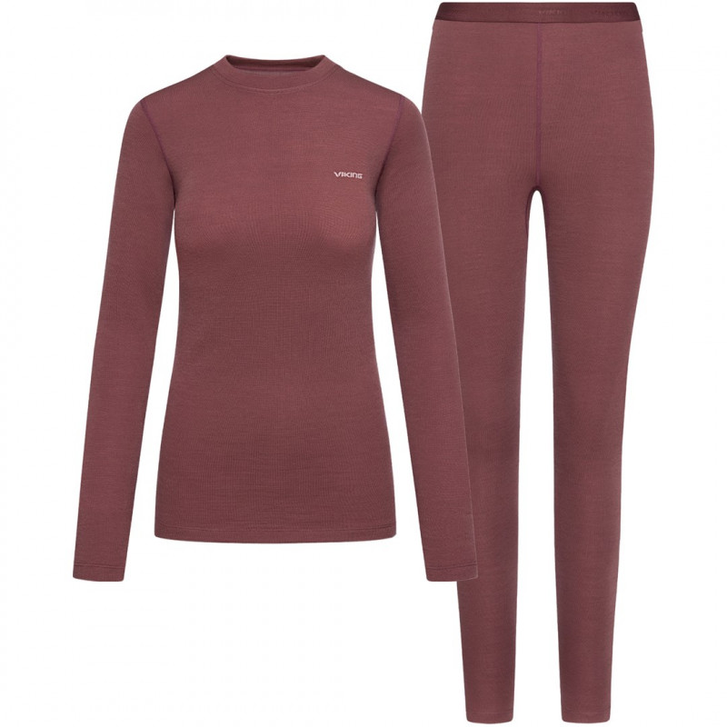 Viking Meriboo Lady Set Merino naiste aluspesukomplekt, roosa, M