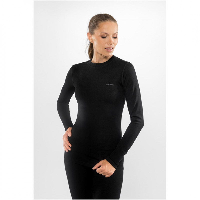 Viking Meriboo Lady Set Merino naiste aluspesukomplekt, must, S