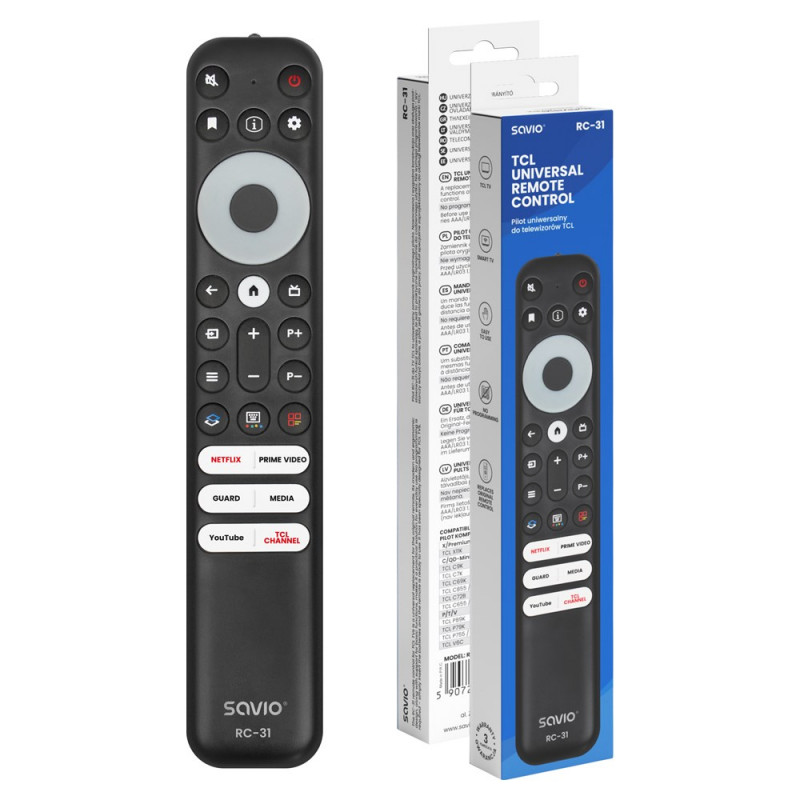 Savio RC-31 universaalne/asetuskaugjuhtimispult TCL telerile – nutiteler