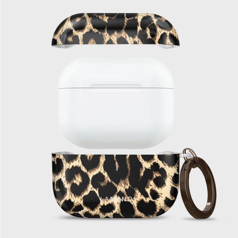 Tech-Protect Lamano ümbris Apple AirPods Pro 3-le karabiiniga, Exotic Touch (must ja pruun)