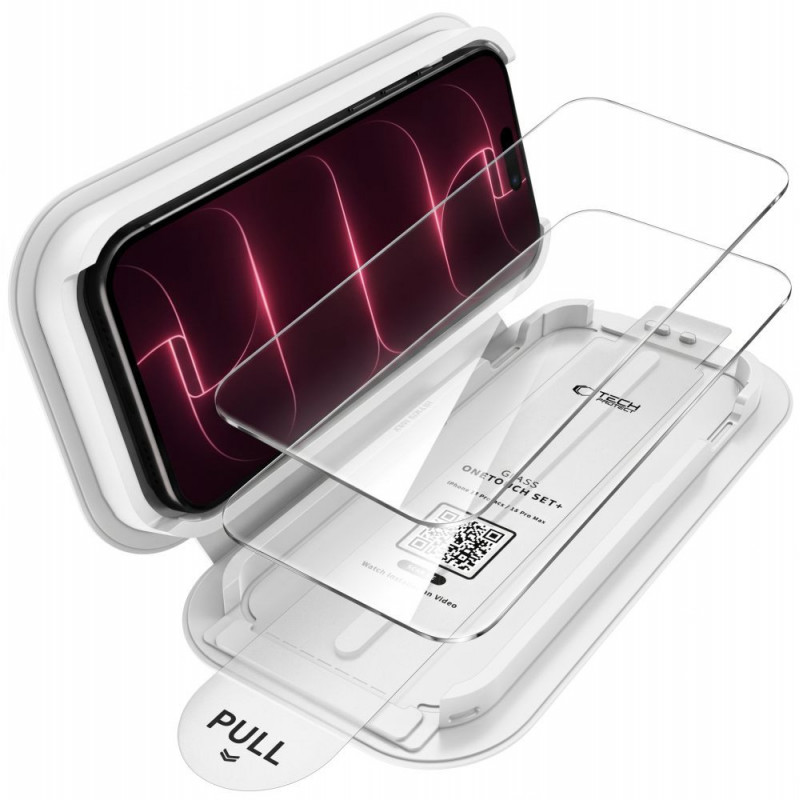 Tech-Protect OneTouch Set+ karastatud klaas Apple iPhone 17 Pro / 18 Pro jaoks, läbipaistev (2 tk)