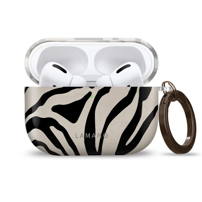 Tech-Protect Lamano ümbris Apple AirPods Pro 3-le karabiiniga, Nature Muse (must ja beež)