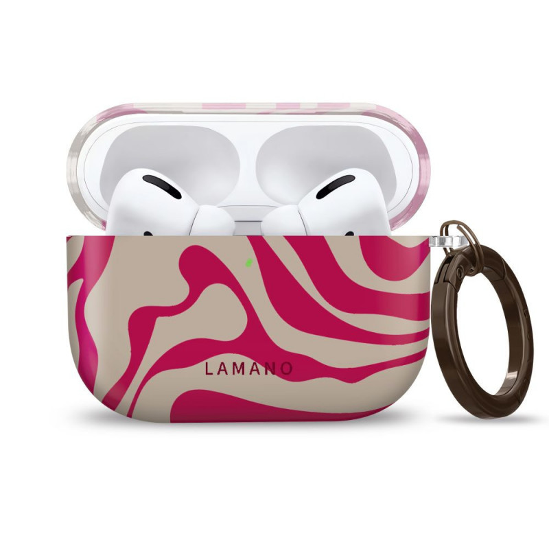 Tech-Protect Lamano ümbris Apple AirPods Pro 3-le karabiiniga, Flamingo Bloom (roosa ja beež)