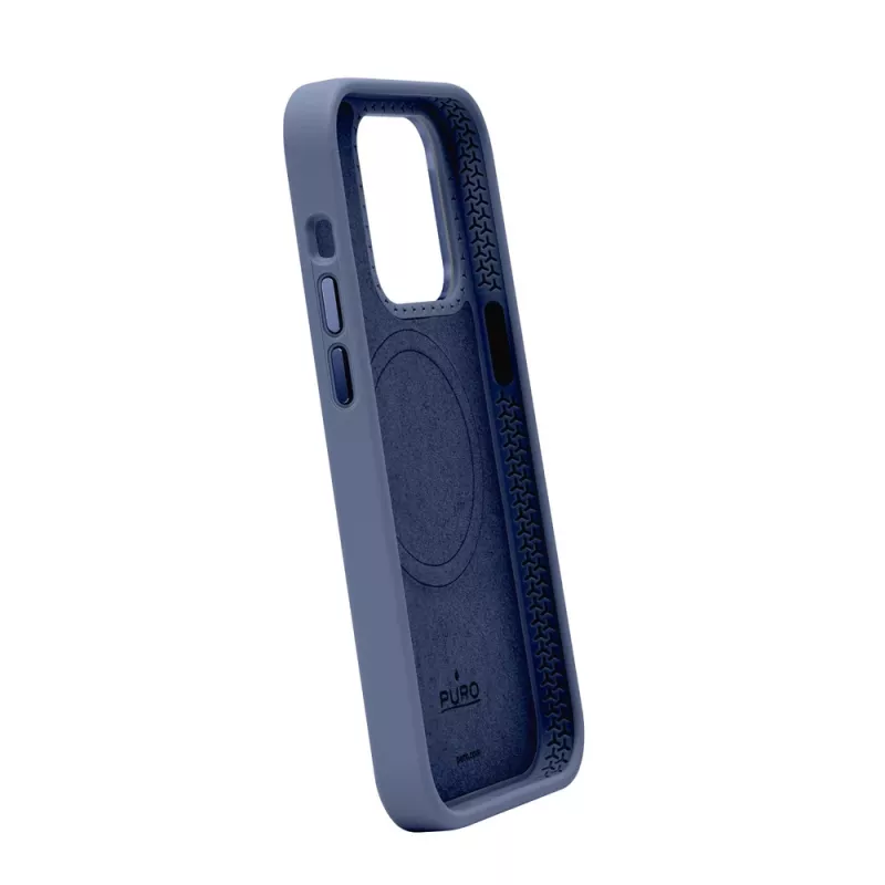 Puro Icon Mag Pro MagSafe silikoonkate Apple iPhone 15 Pro Max-le, tumesinine