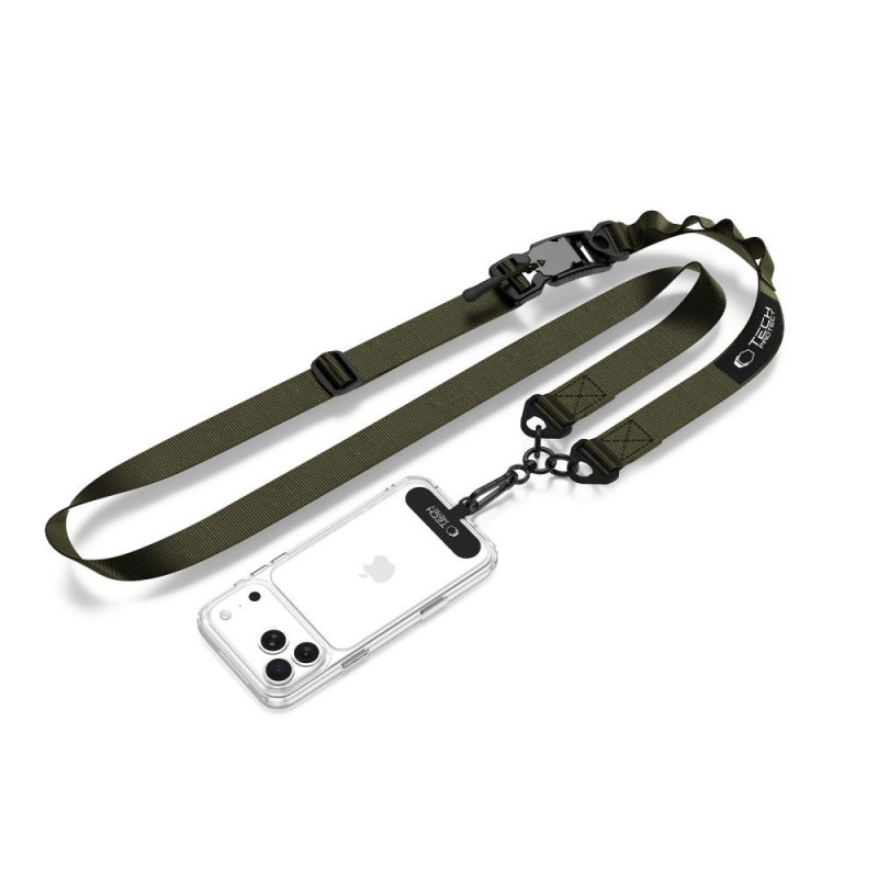 Tech-Protect C9S Rope Crossbody telefonirihm, nailon, 91–140 cm, Army Green