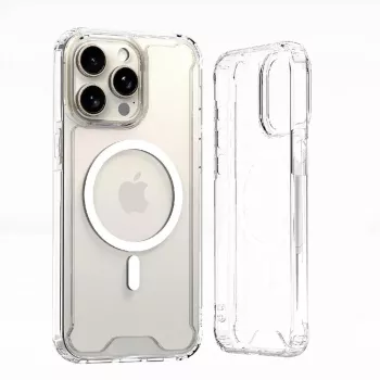 Hurtel läbipaistev nurkadega ümbris MagSafe iPhone 16 Plus-le, läbipaistev